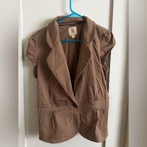 Brown Women's Short Sleeve Jacket